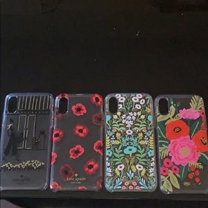 Lot of 4 iPhone X/XS cases Kate Spade & RiflePaper